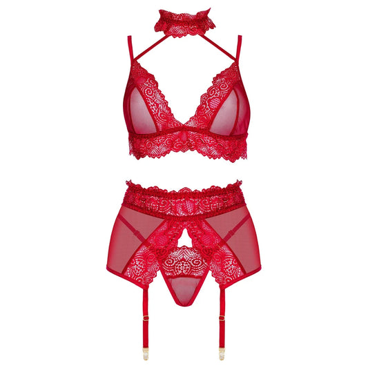 Velvet Sin Ensemble Lingerie - Rouge