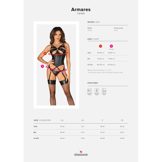 Armares Guêpière et String - Noir