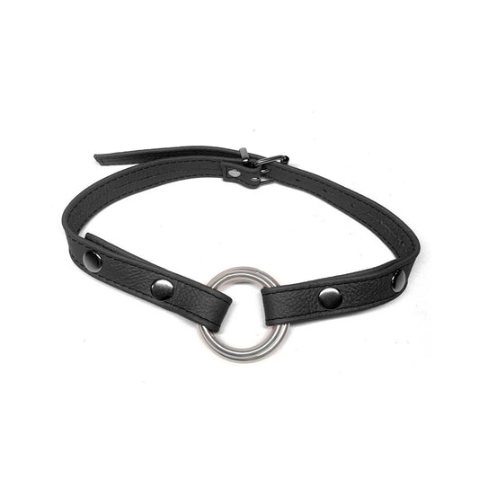 Baillon Anneau Cuir - Noir