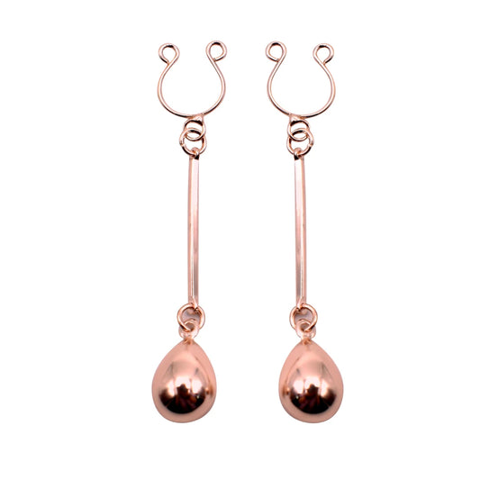Bijou Pince Téton, Forme Perle Doré - Rose