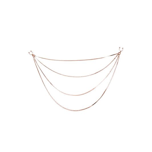 Bijou Pinces Tétons avec 4 Chainettes Doré - Rose