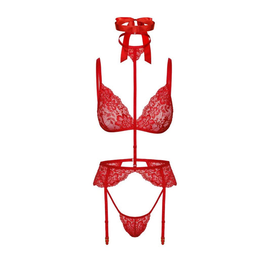 Bondage 243 Ensemble Lingerie 5 Pièces - Rouge