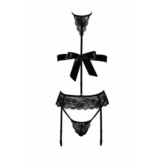 Bondage 244 Ensemble Lingerie 4 Pièces - Noir