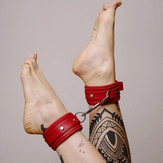 Chevillères en Cuir Molletonné et Attaches Argentées