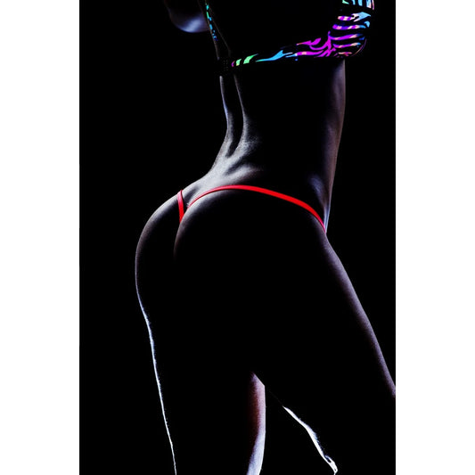 Clip Y Back Thong Wet Black