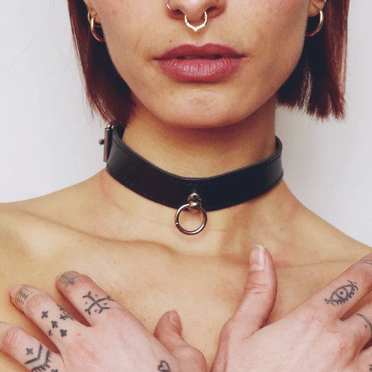 Collier Fin Anneau - Noir