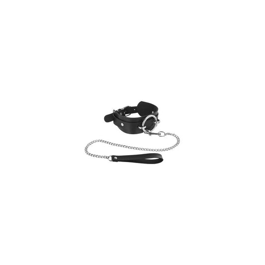 Collier Noir Anneau et Laisse Fétish Tentation