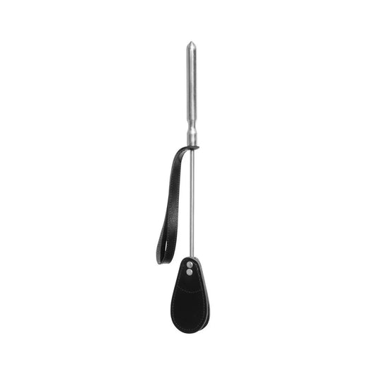 Cravache Métal Courte Mèche Large - Noir