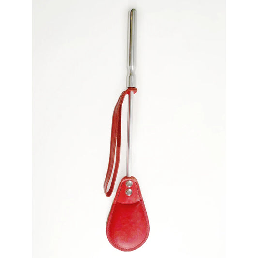 Cravache Métal Courte Mèche Large - Rouge