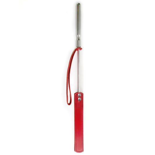 Cravache Métal Courte Mèche Longue - Rouge