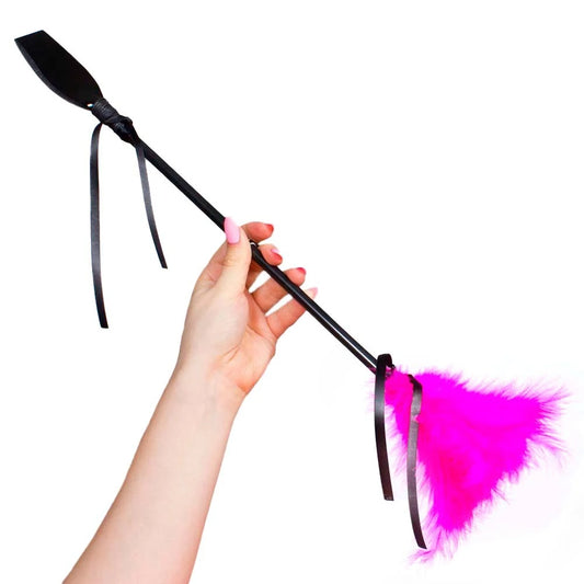 Cravache avec Plumeau Secret Play - Rose