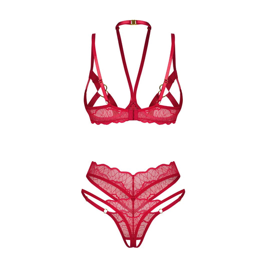 Cupide Desir Ensemble 2 Pièces Ouvert - Rouge
