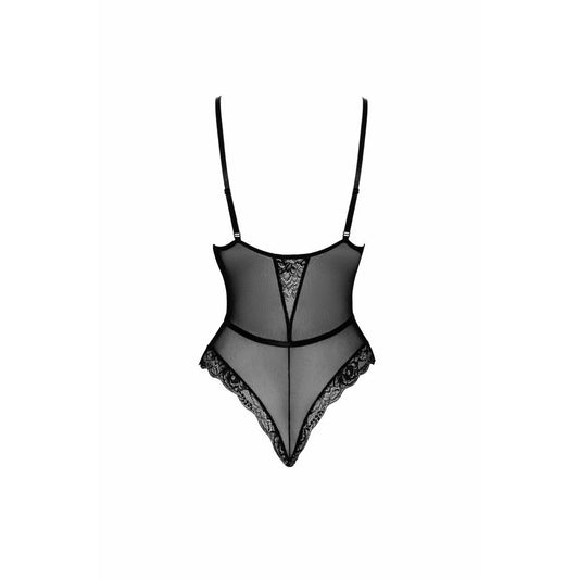 First Kiss 248 Body en Dentelle avec Collier - Noir