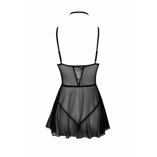 First Kiss 249 Babydoll et Collier - Noir