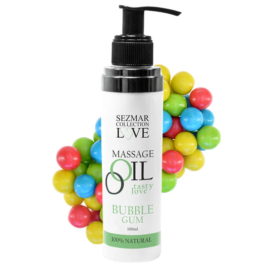 Huile de Massage Comestible Bubble Gum 100ml 100% Naturelle