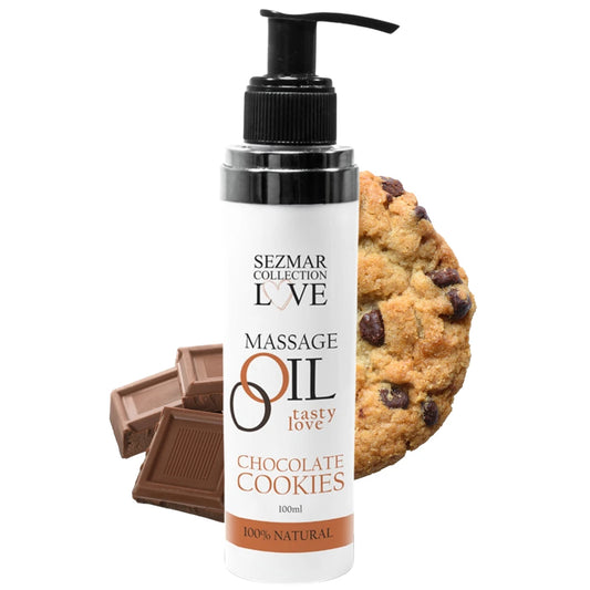 Huile de Massage Comestible Cookie Chocolat 100ml 100% Naturelle