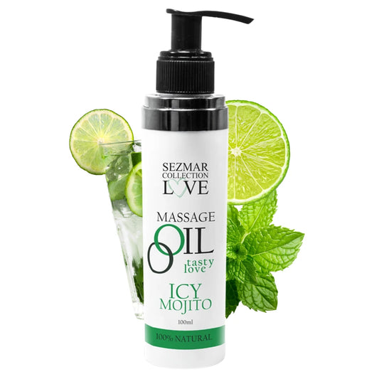 Huile de Massage Comestible Mojito Menthe 100ml 100% Naturelle