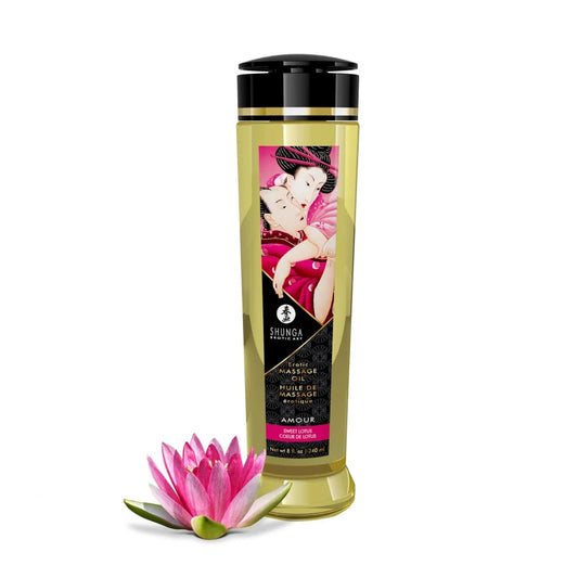 Huile de Massage Érotique - Coeur de Lotus - 240 Ml