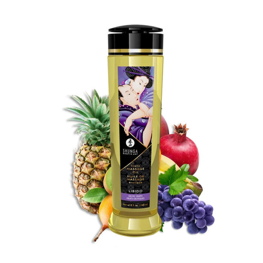 Huile de Massage Érotique - Libido - Fruits Exotiques - 240 Ml