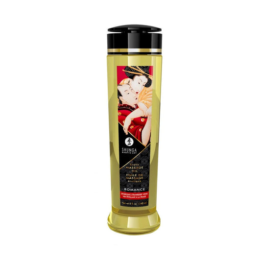 Huile de Massage Érotique - Romance - Vin Pétillant Fraise - 240 Ml