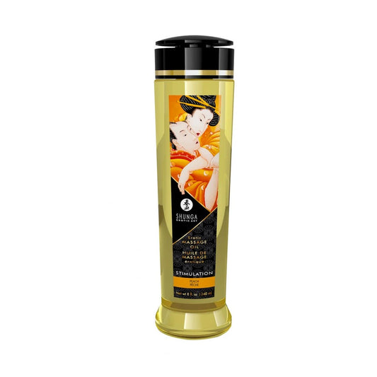 Huile de Massage Érotique - Stimulation - Pêche - 240 Ml