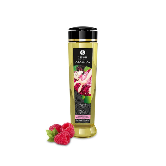 Huile de Massage Organique - Emotion de Framboise - 240 Ml
