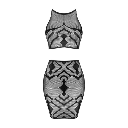 K101 Top et Jupe - Noir