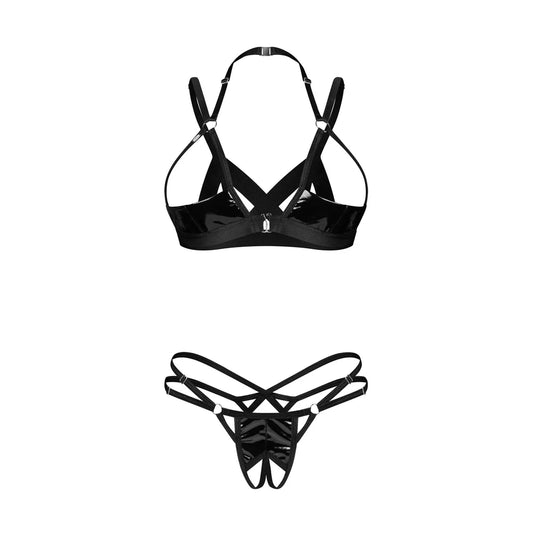 Keira Lise Ensemble Lingerie Ouvert - Noir