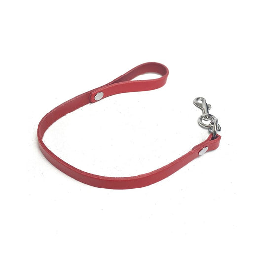 Laisse Courte Cuir - Rouge