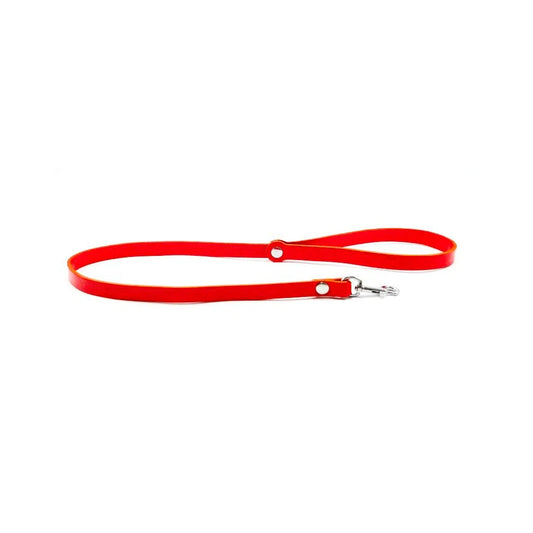 Laisse Longue Cuir - Rouge