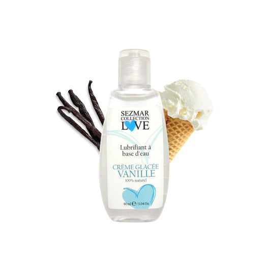 Lubrifiant à Base D'eau 100% Naturel Crème Glacée Vanille 90 Ml