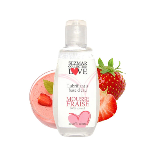 Lubrifiant à Base D'eau 100% Naturel Mousse Fraise 90 Ml
