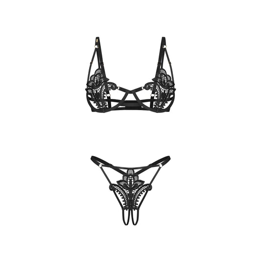 Luise Sublim Ensemble Ouvert 2 Pièces - Noir