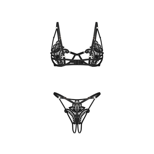 Luise Sublim Ensemble Ouvert 2 Pièces - Noir