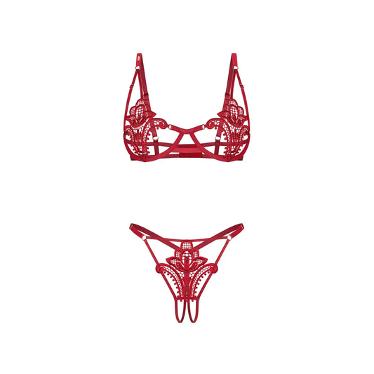 Luise Sublim Ensemble Ouvert 2 Pièces - Rouge