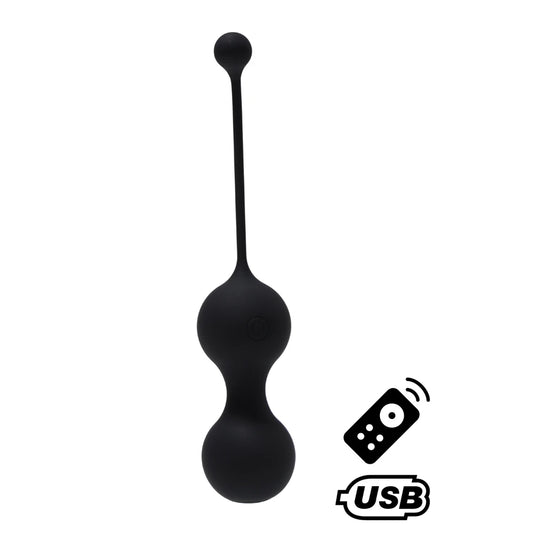 MINA Noir, Boules de Geisha en Silicone Médical USB avec Télécommande
