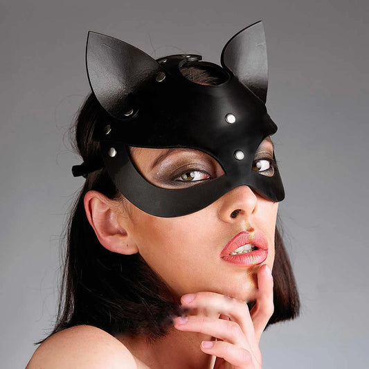 Masque Catwoman Cuir - Noir