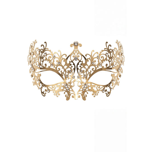 Masque Vénitien Chiara Rigide Doré avec Strass