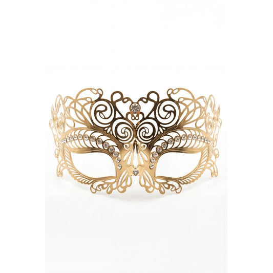 Masque Vénitien Giulia Rigide Doré avec Strass