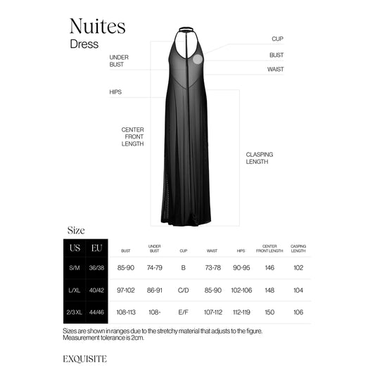Nuites Robe Longue - Noir