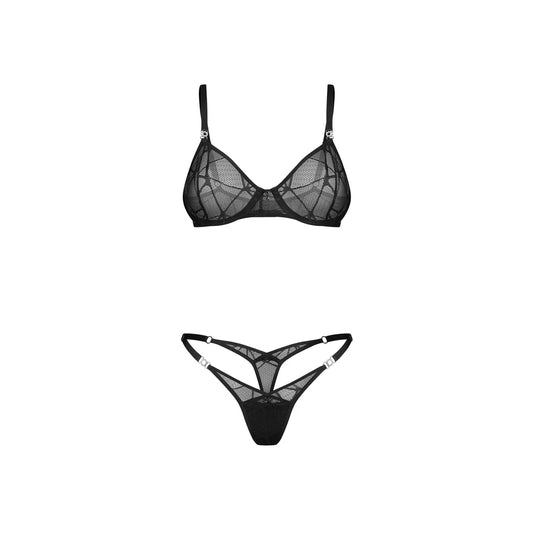 Olianna Ensemble Ouvert 2 Pièces - Noir