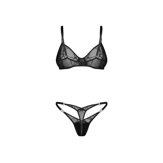 Olianna Ensemble Ouvert 2 Pièces - Noir