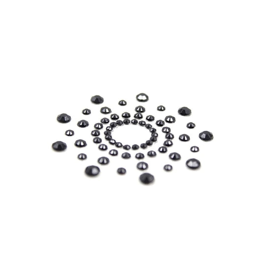 Paire de Cache Tétons Adhésifs Strass Noir et - Blanc
