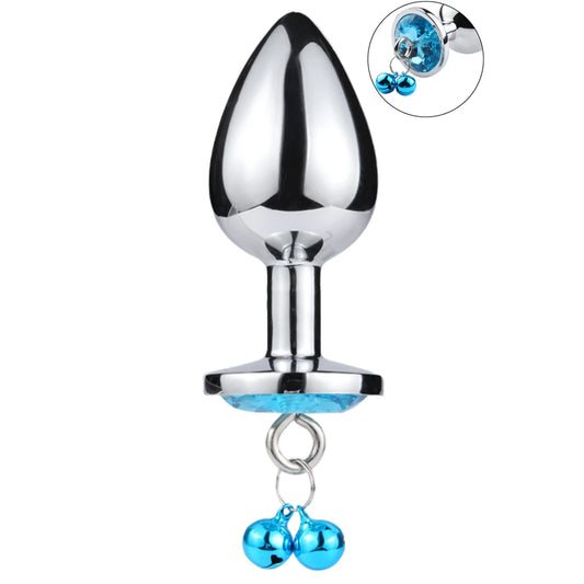Plug Bijou Aluminium Bleu avec Clochettes Taille M JINGLE