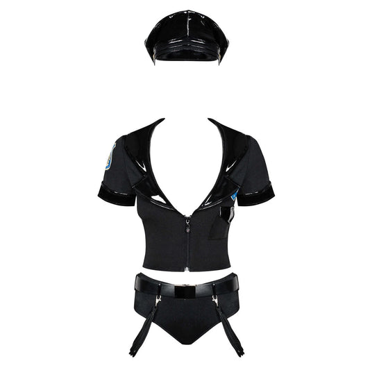 Police Set Costume 6 Pièces - Noir