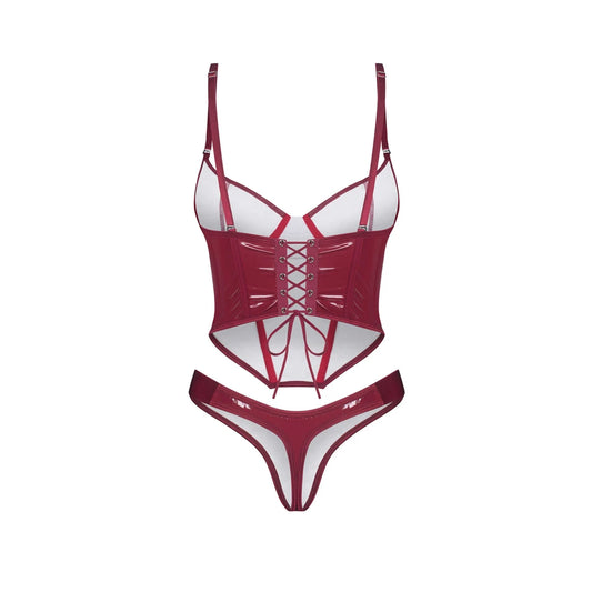 Redya Corset et String - Rouge