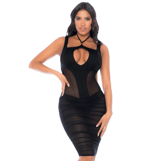 Robe Noir Semi Transparente Dos Nu