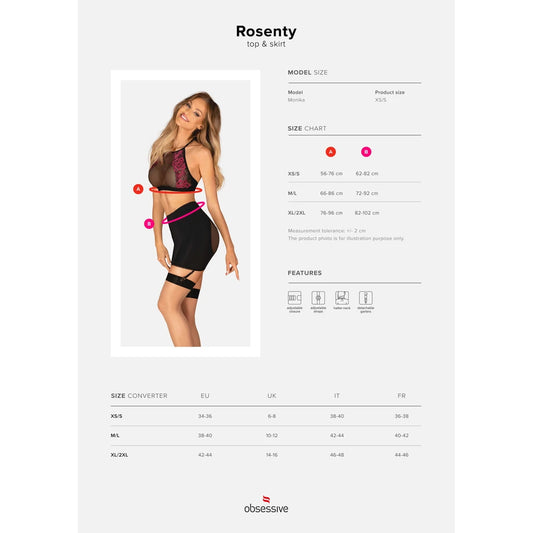Rosenty Ensemble Top et Jupe - Noir