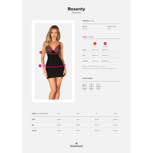 Rosenty Nuisette et String - Noir