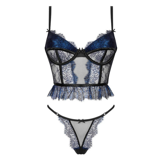 Saphira Ensemble 2 Pièces - Noir et Bleu